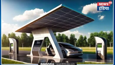 Electric Car Charged With Solar Energy