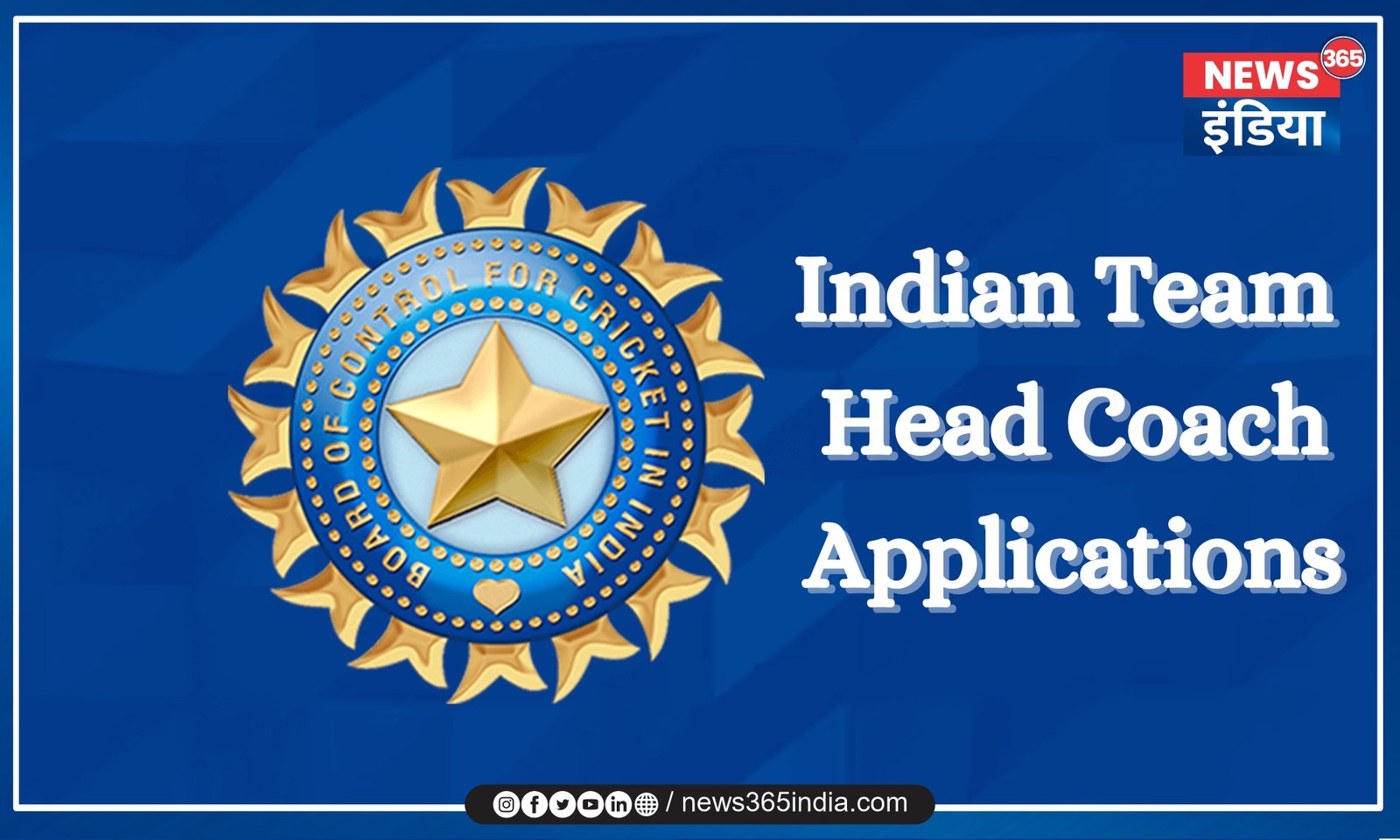 Indian Team Head Coach Applications