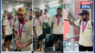 Team india return from barbados