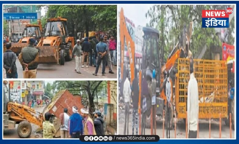 Bulldozer action in Raipur